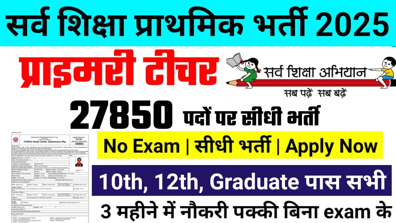 Sarva Shiksha Abhiyan Recruitment 2025
